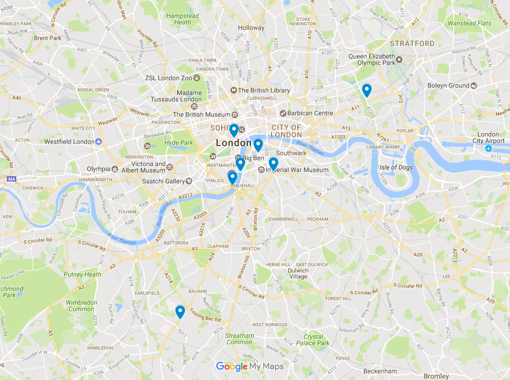 7 locations in London that have been announced as the most dangerous places for cyclists 