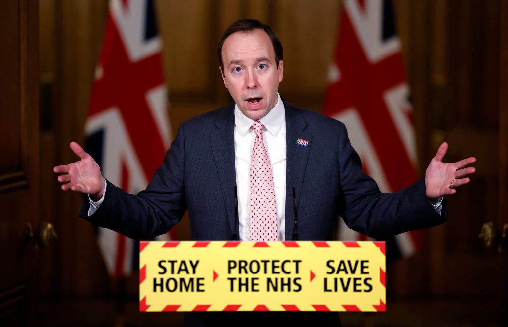 Britain's Health Secretary Matt Hancock