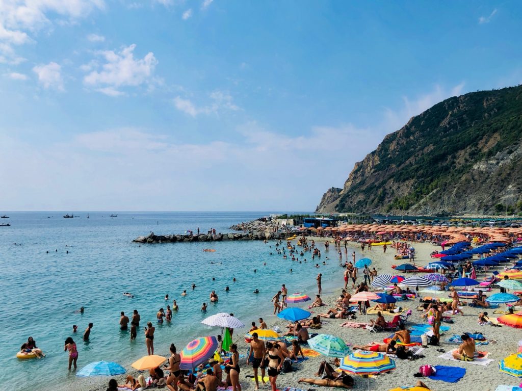 holiday-makers at the beach